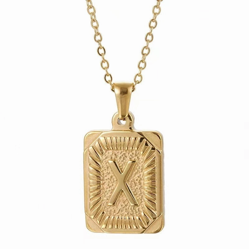 Wholesale Hip-hop Stainless Steel Letter Necklaces