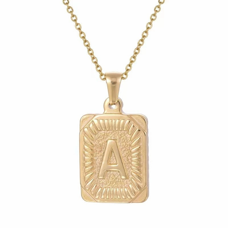 Wholesale Hip-hop Stainless Steel Letter Necklaces