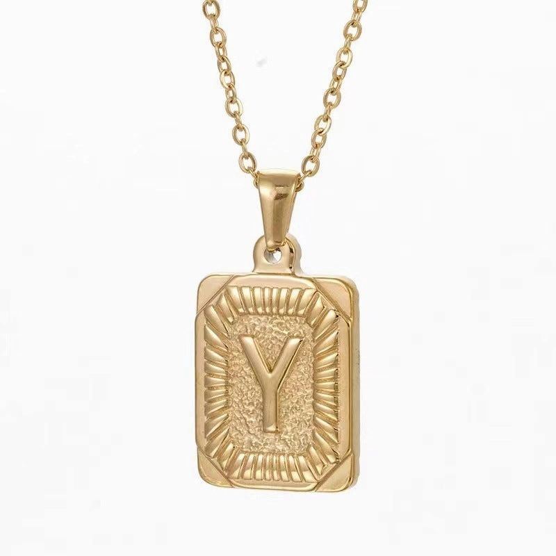 Wholesale Hip-hop Stainless Steel Letter Necklaces