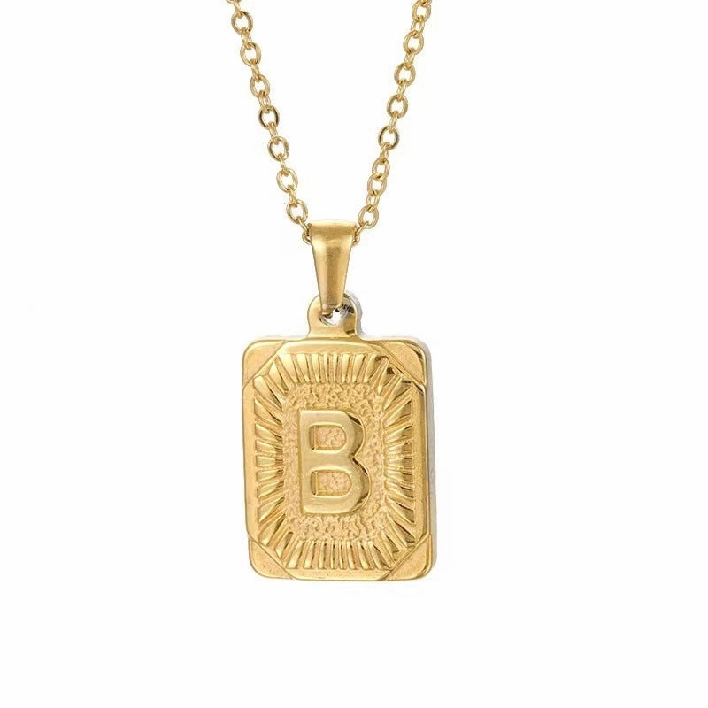 Wholesale Hip-hop Stainless Steel Letter Necklaces