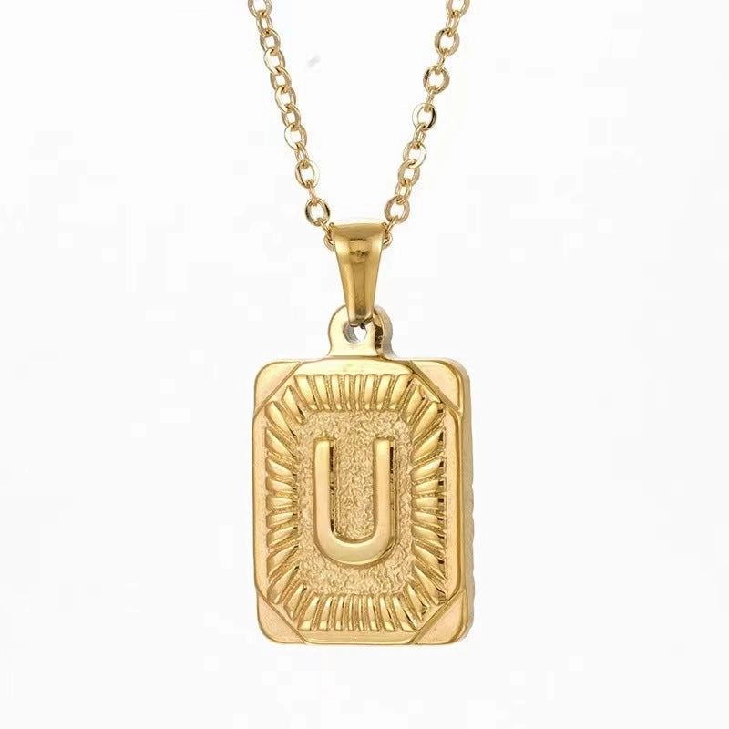 Wholesale Hip-hop Stainless Steel Letter Necklaces