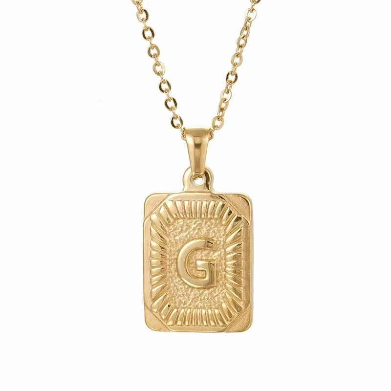 Wholesale Hip-hop Stainless Steel Letter Necklaces