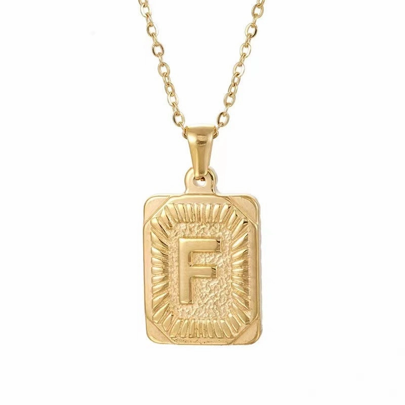 Wholesale Hip-hop Stainless Steel Letter Necklaces
