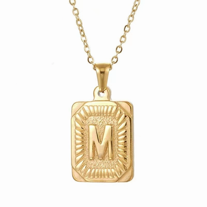 Wholesale Hip-hop Stainless Steel Letter Necklaces