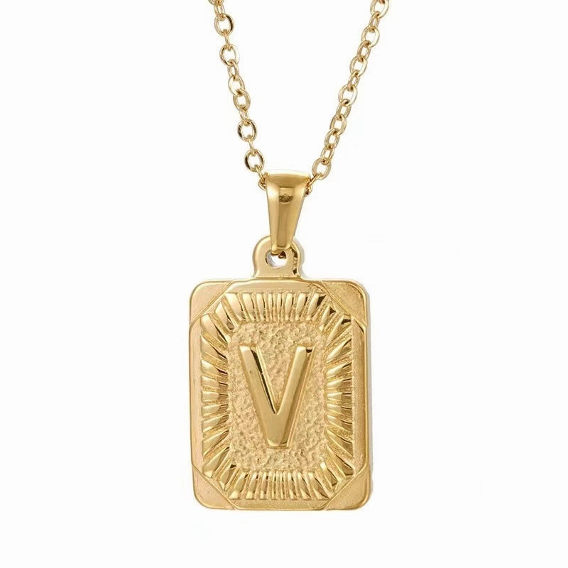 Wholesale Hip-hop Stainless Steel Letter Necklaces