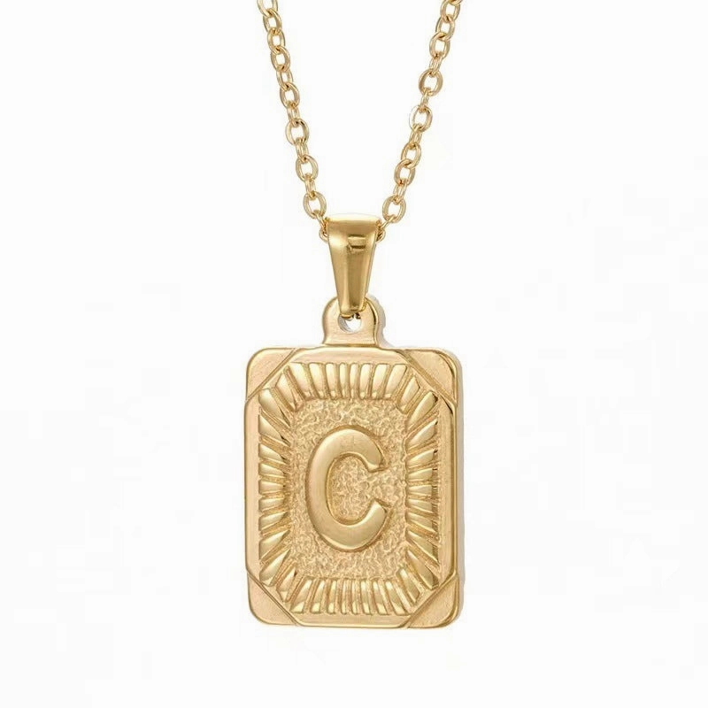 Wholesale Hip-hop Stainless Steel Letter Necklaces