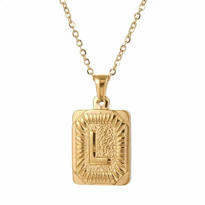 Wholesale Hip-hop Stainless Steel Letter Necklaces