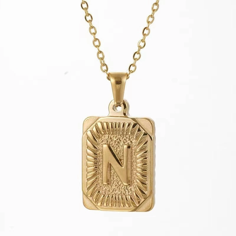 Wholesale Hip-hop Stainless Steel Letter Necklaces