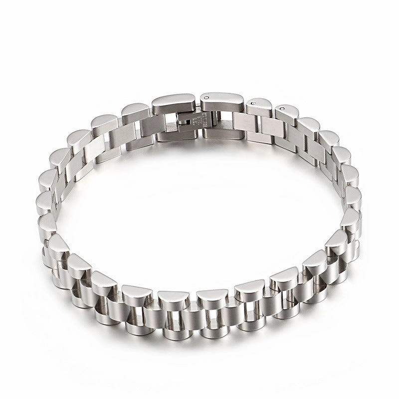 Wholesale Hip-hop Titanium Steel Golden Bracelets