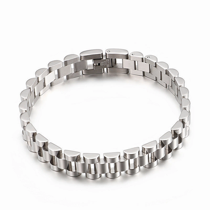 Wholesale Hip-hop Titanium Steel Golden Bracelets