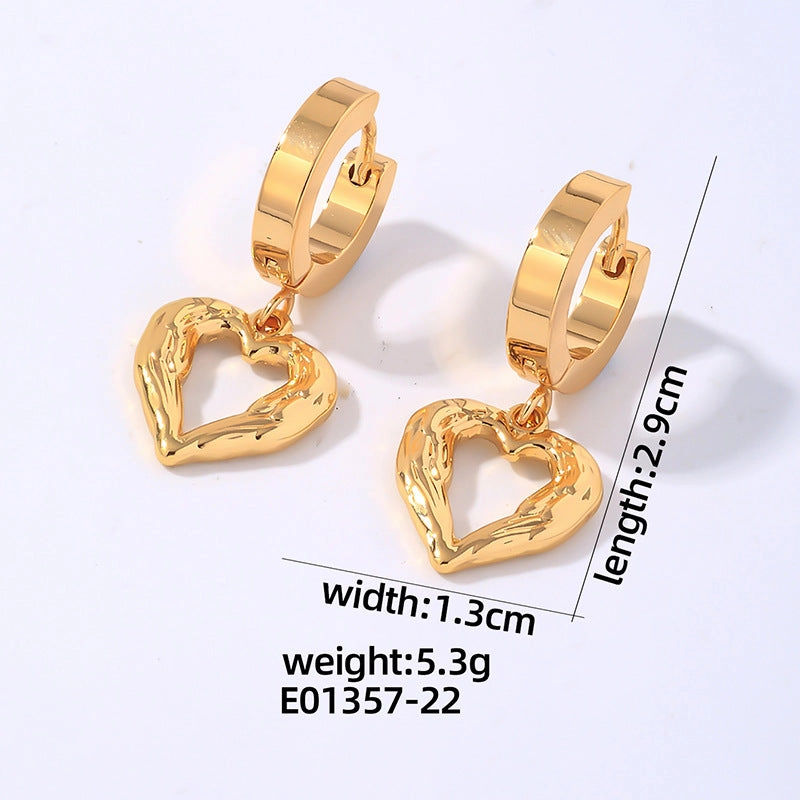 Wholesale Hip Hop Titanium Steel Polished Earrings Cross Pendant Hoop Earrings