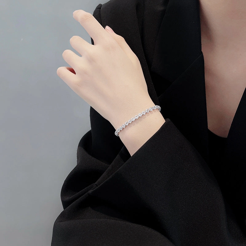 Wholesale hip hop trendy light luxury full diamond bracelet for women
