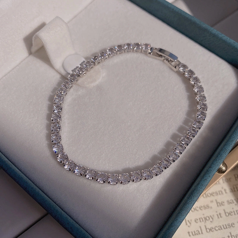 Wholesale hip hop trendy light luxury full diamond bracelet for women