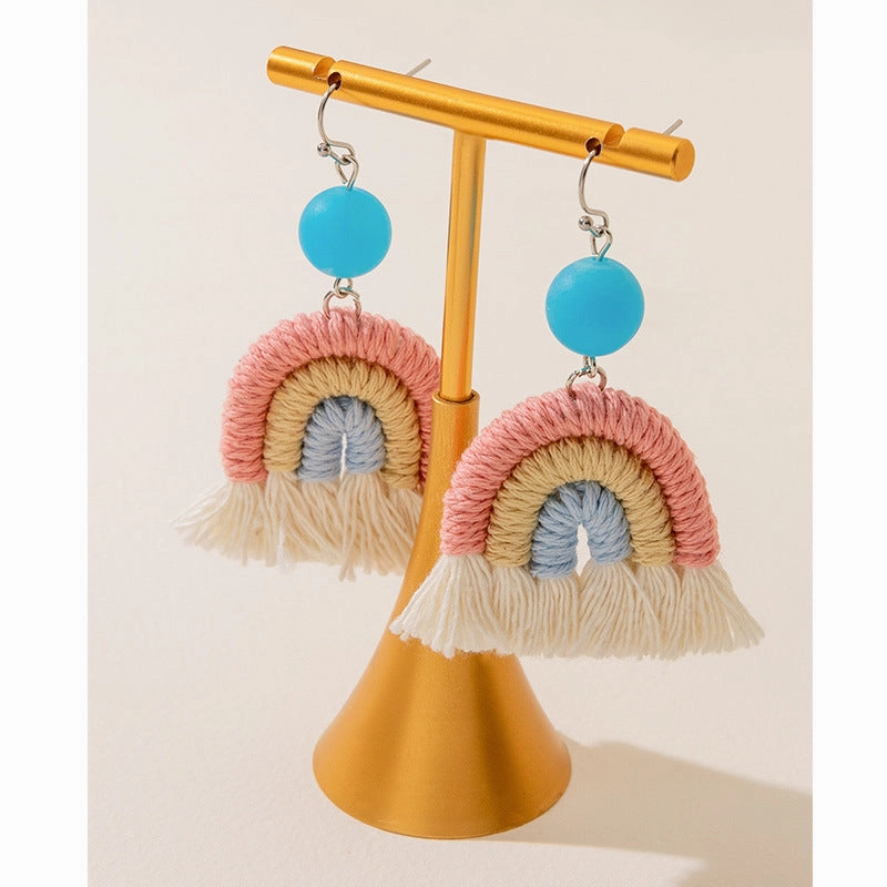 Wholesale Holiday Tassels Rainbow Alloy Earrings