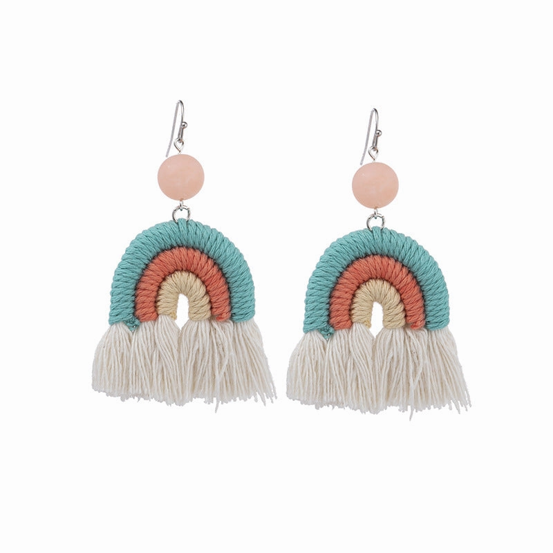Wholesale Holiday Tassels Rainbow Alloy Earrings