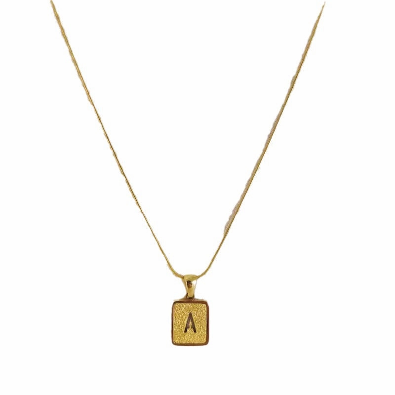 Wholesale Hollow 26 English Letter Titanium Steel Necklace