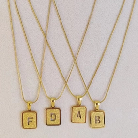 Wholesale Hollow 26 English Letter Titanium Steel Necklace