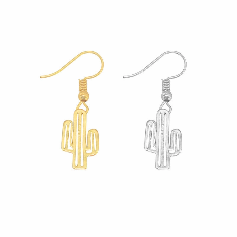 Wholesale Hollow Cactus Alloy Earrings