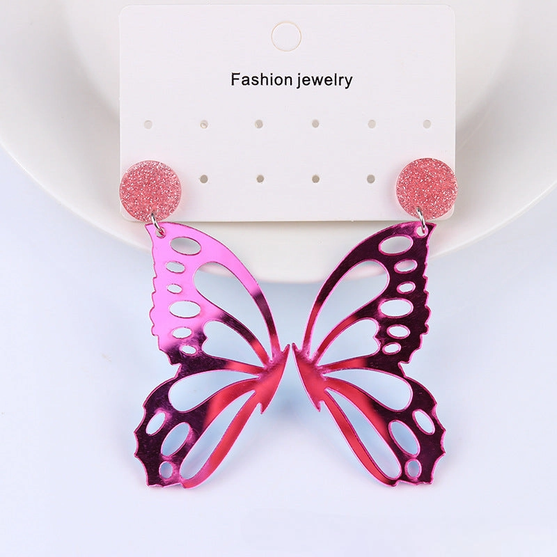 Wholesale Hollow Colorful Butterfly Acrylic Earrings