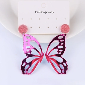 Wholesale Hollow Colorful Butterfly Acrylic Earrings