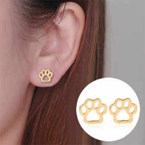 Wholesale Hollow Dog Paw Cat Paw Earrings