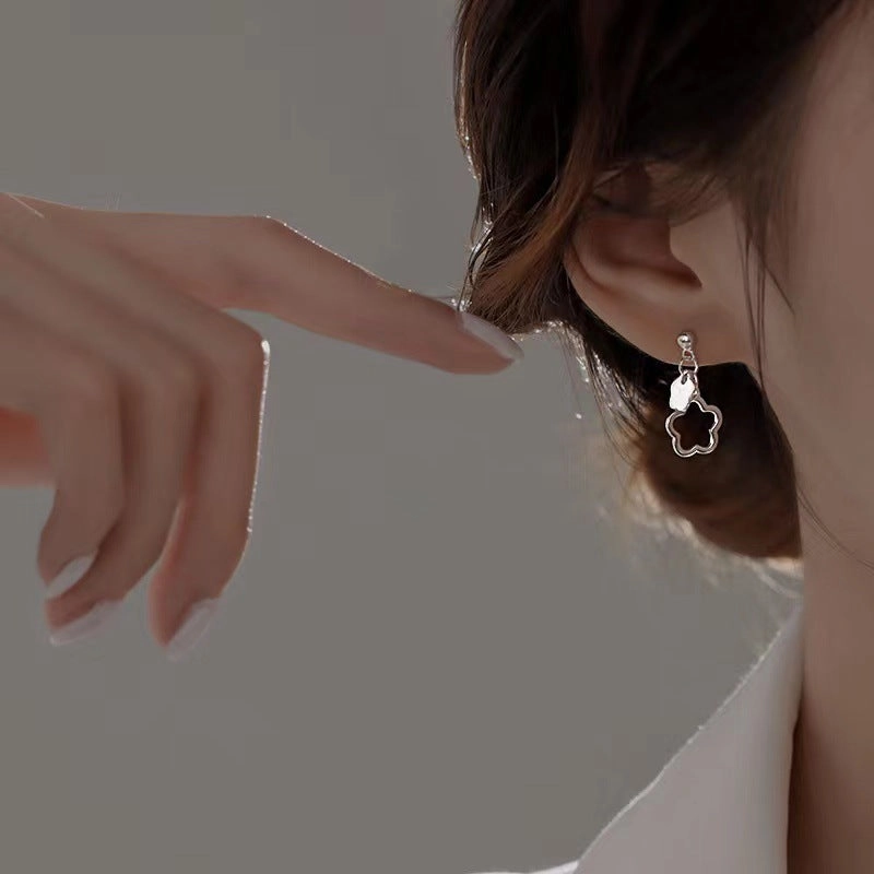Wholesale Hollow Flower 925 Silver Needle Alloy Earrings