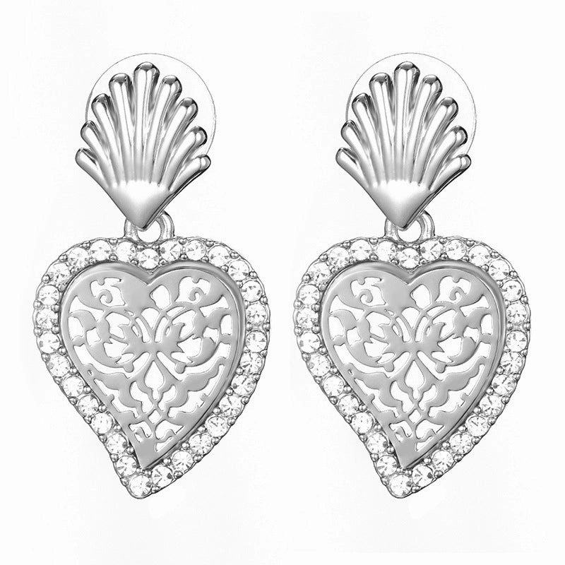 Wholesale Hollow Heart Alloy Earrings