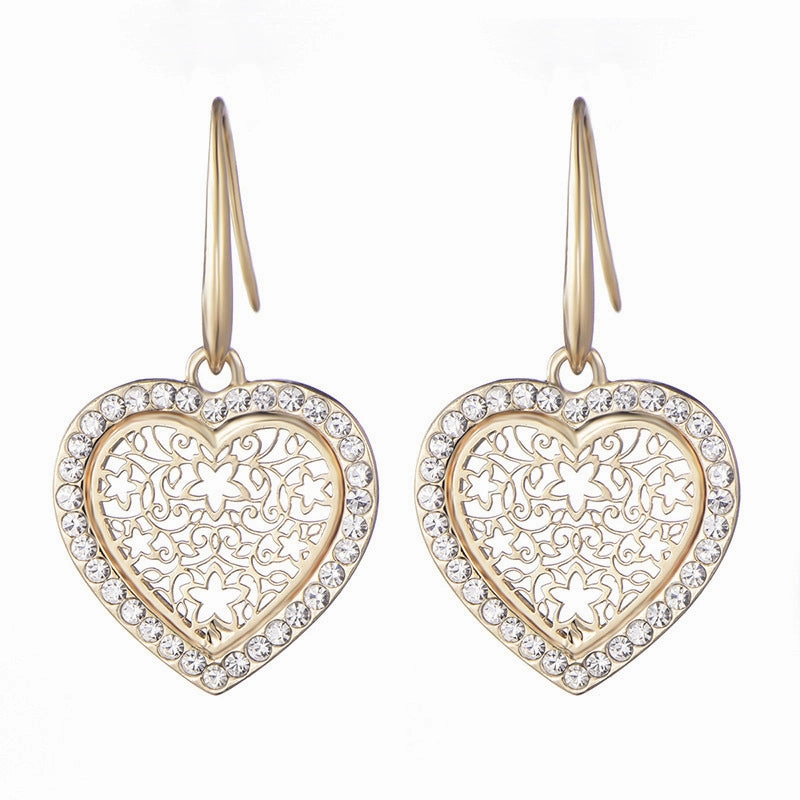 Wholesale Hollow Heart Alloy Earrings