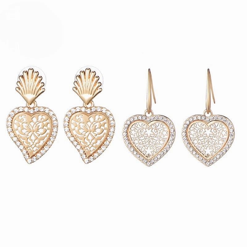 Wholesale Hollow Heart Alloy Earrings