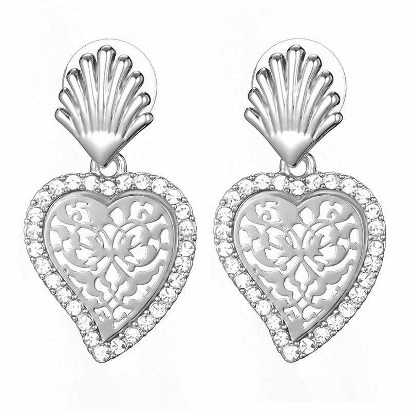 Wholesale Hollow Heart Alloy Earrings