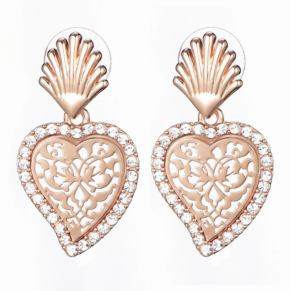 Wholesale Hollow Heart Alloy Earrings
