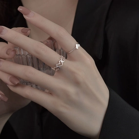 Wholesale Hollow Heart Alloy Set Rings