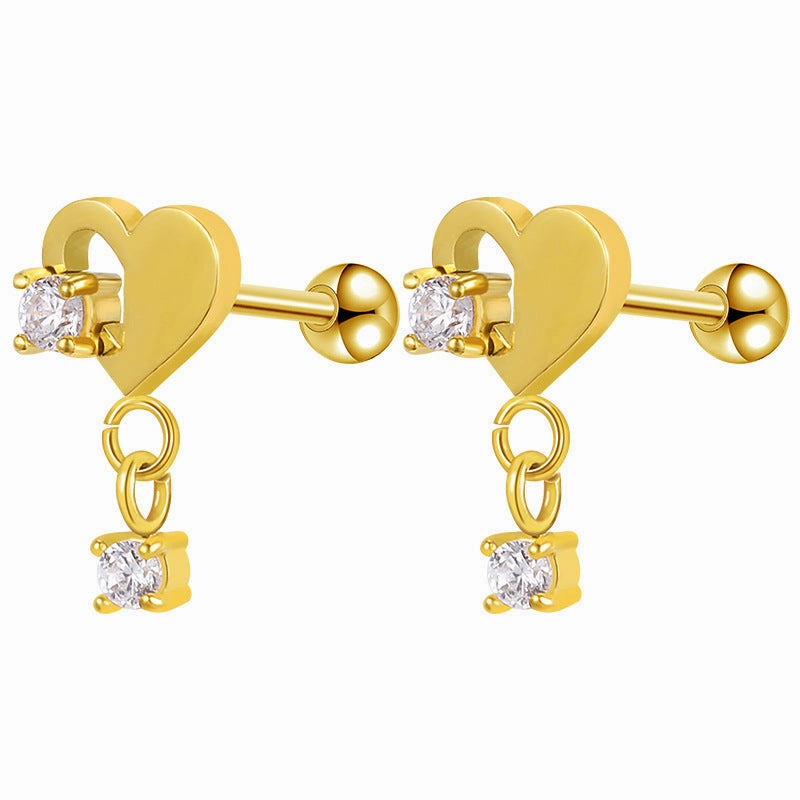 Wholesale Hollow Heart Earrings Copper