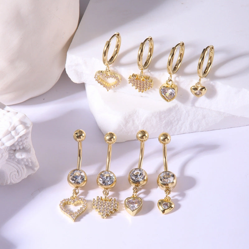 Wholesale Hollow Heart Earrings Copper