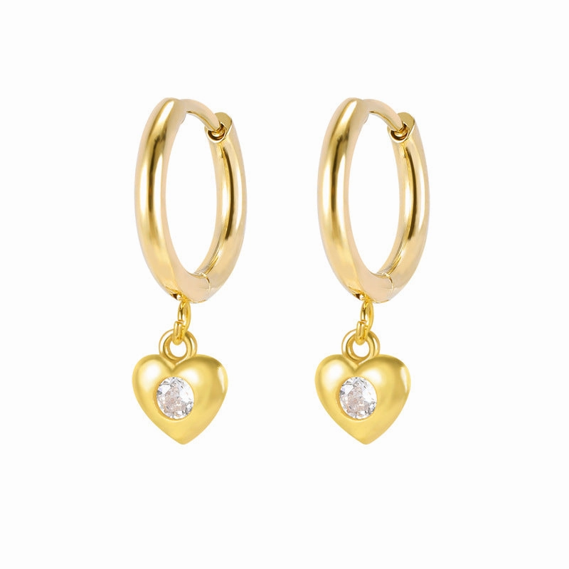 Wholesale Hollow Heart Earrings Copper