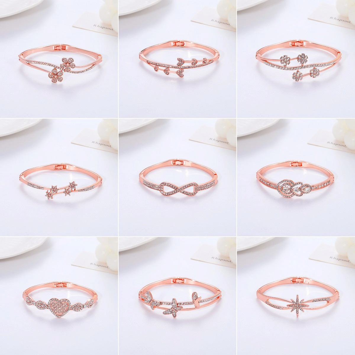 Wholesale Hollow Heart Flower Alloy Bracelet