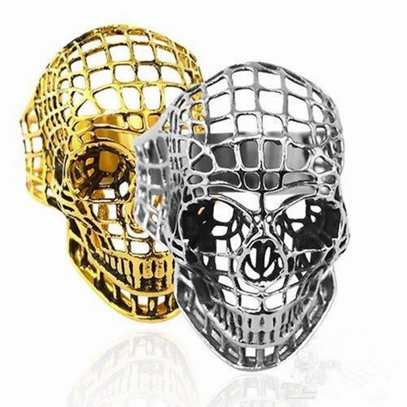 Wholesale Hollow Mesh Skull Metal Ring