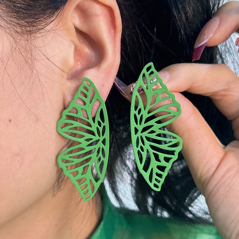 Wholesale Hollow Out Butterfly Solid Color Earrings
