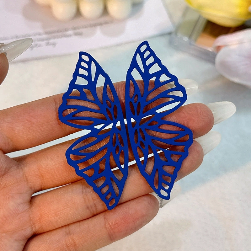 Wholesale Hollow Out Butterfly Solid Color Earrings