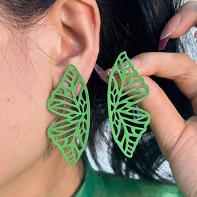 Wholesale Hollow Out Butterfly Solid Color Earrings