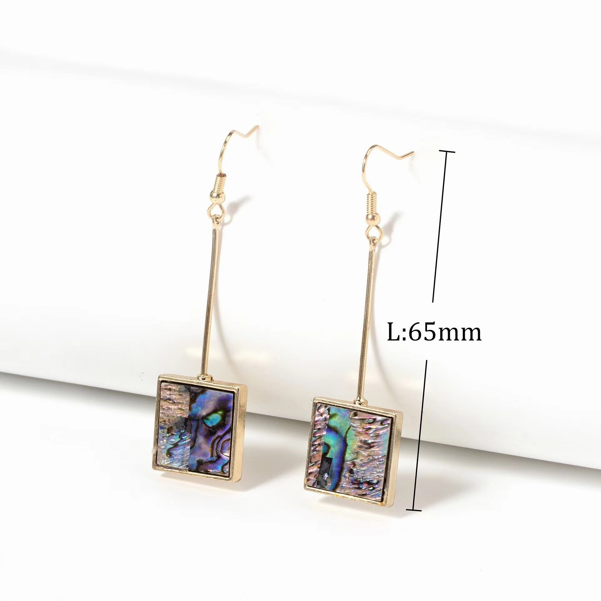Wholesale Hollow Out Circle Abalone Shell Earrings