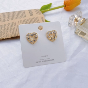 Wholesale Hollow Pearl Heart Alloy Earrings