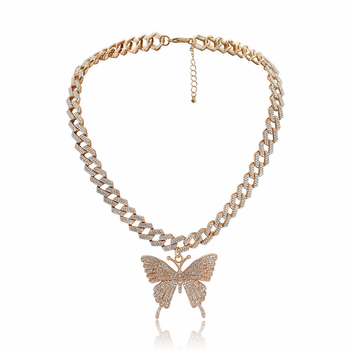Wholesale Hollow Single Layer Butterfly Alloy Necklace