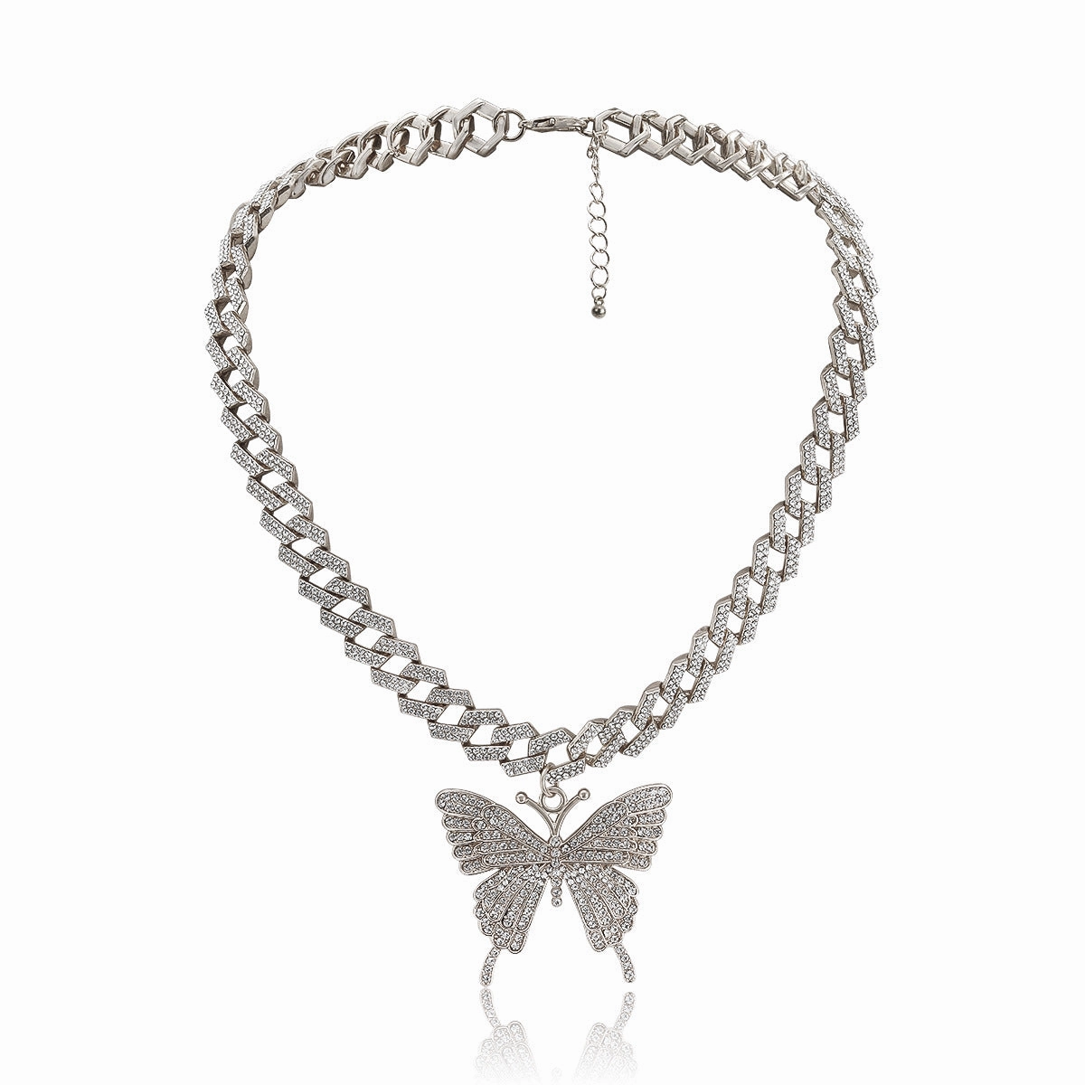 Wholesale Hollow Single Layer Butterfly Alloy Necklace