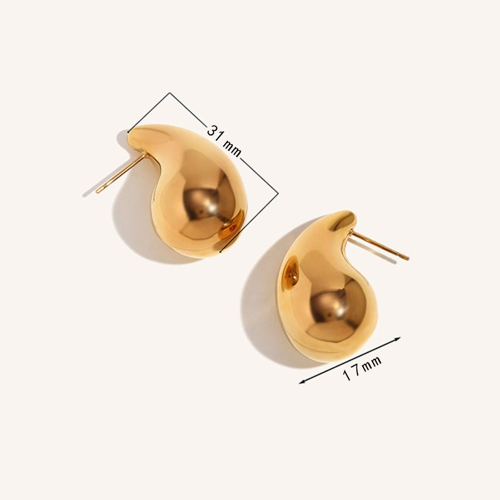 Wholesale Hollow Water Drop Earrings Copper 18k Gold Minimalist Necklace Earring Set