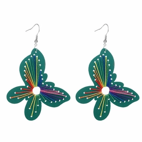 Wholesale Hollowed Butterfly Wood Earrings