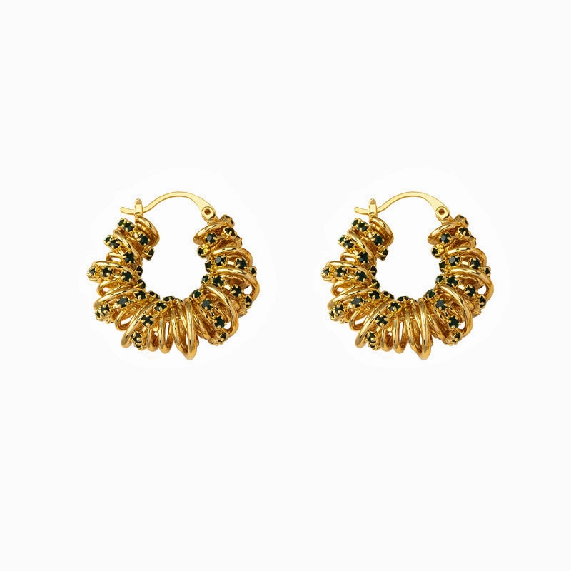 Wholesale Hoop Mixed Color Crystal Rhinestone Earrings
