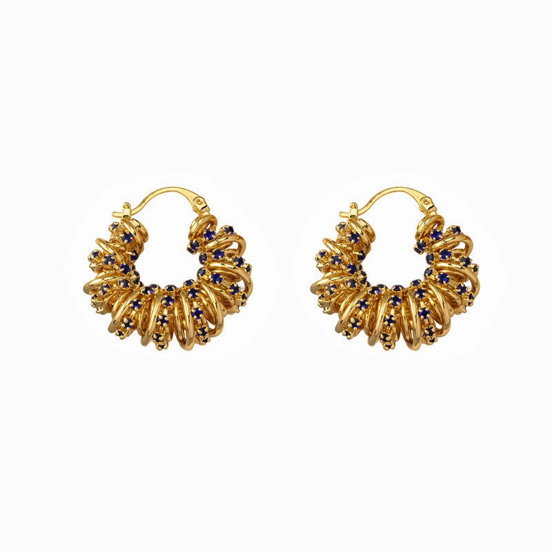 Wholesale Hoop Mixed Color Crystal Rhinestone Earrings