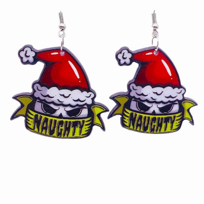 Wholesale Horror Christmas Acrylic Earrings