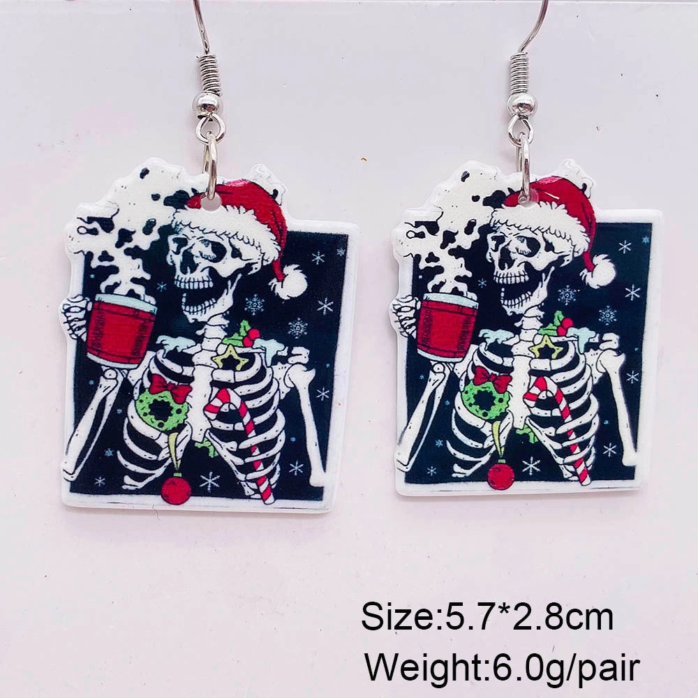 Wholesale Horror Christmas Acrylic Earrings
